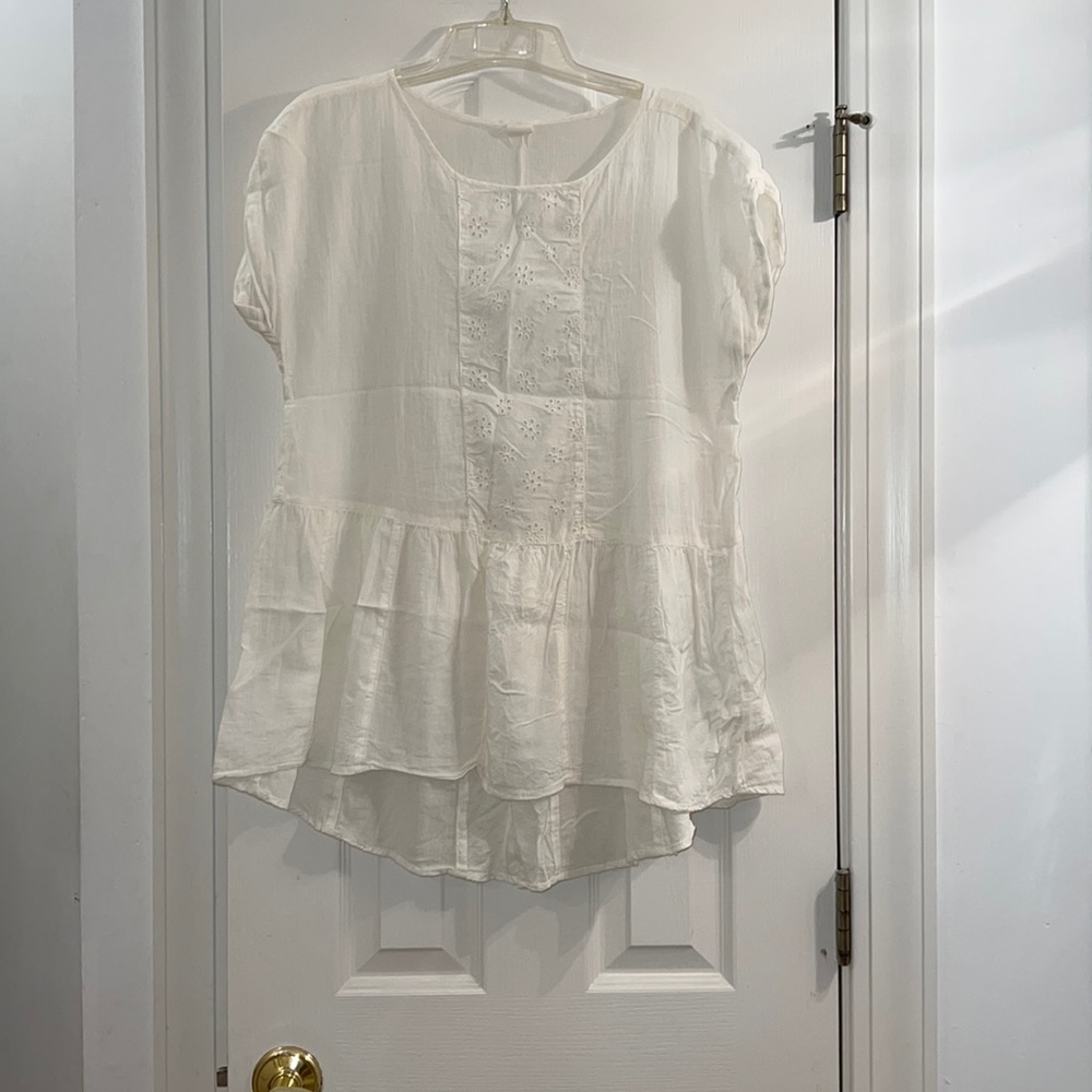 White Peplum Top